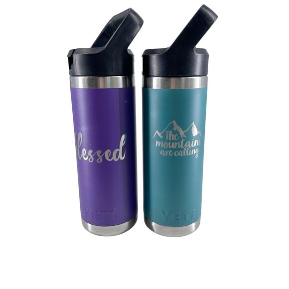 YETI Rambler 18oz Bottles with Straw Lid – Blessed & The Mountains Are Calling - Picture 1 of 10